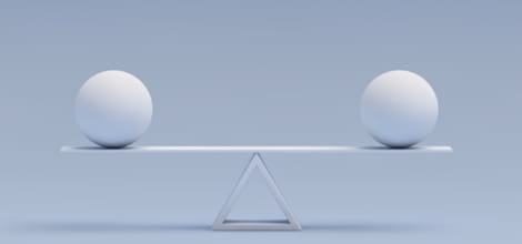 Blue balanced geometric shapes